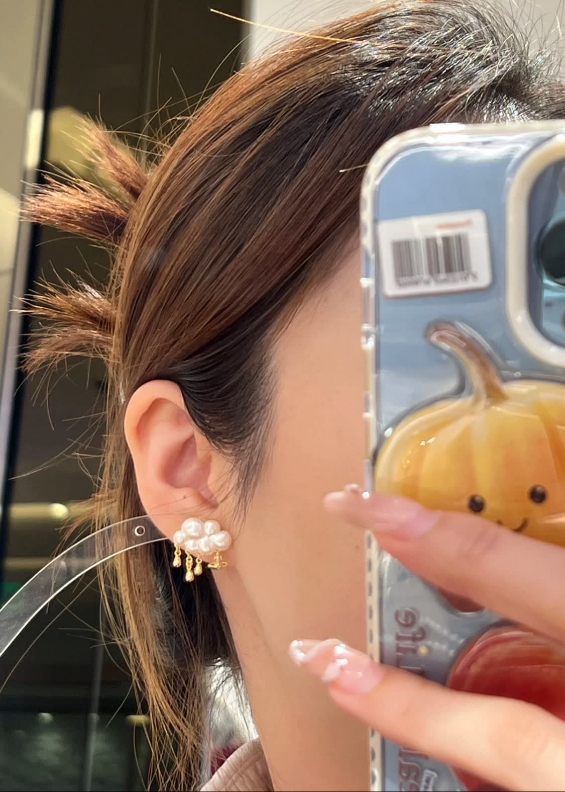 Vivienne Westwood Pearl Cluster Earrings with Gold Accents